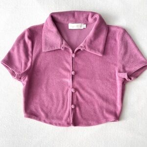 WRAP Button Cropped Top